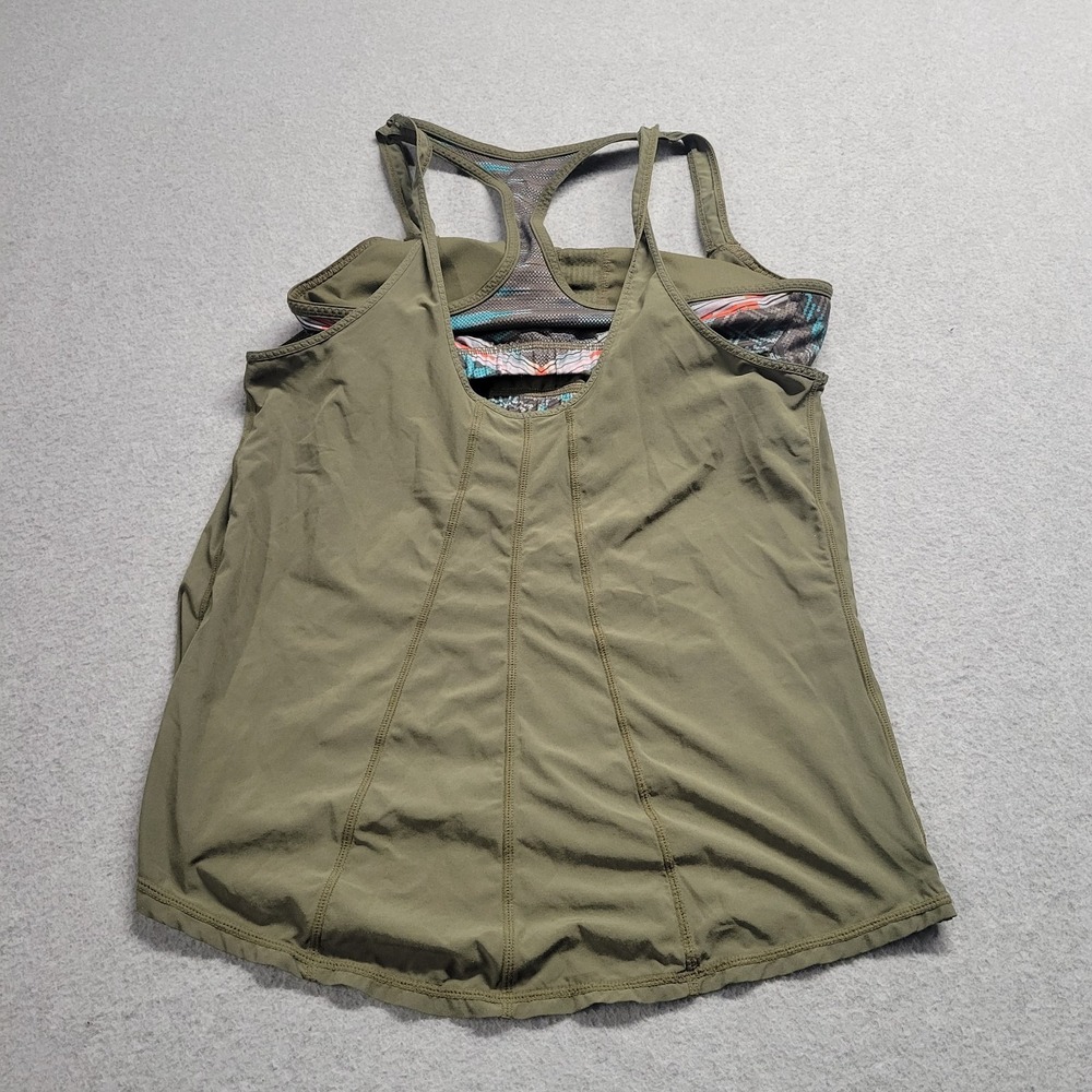 Prana Womens Olive Green Sway Tank Built In Bra Sleeveless Stretch Size XSmall - Picture 10 of 11